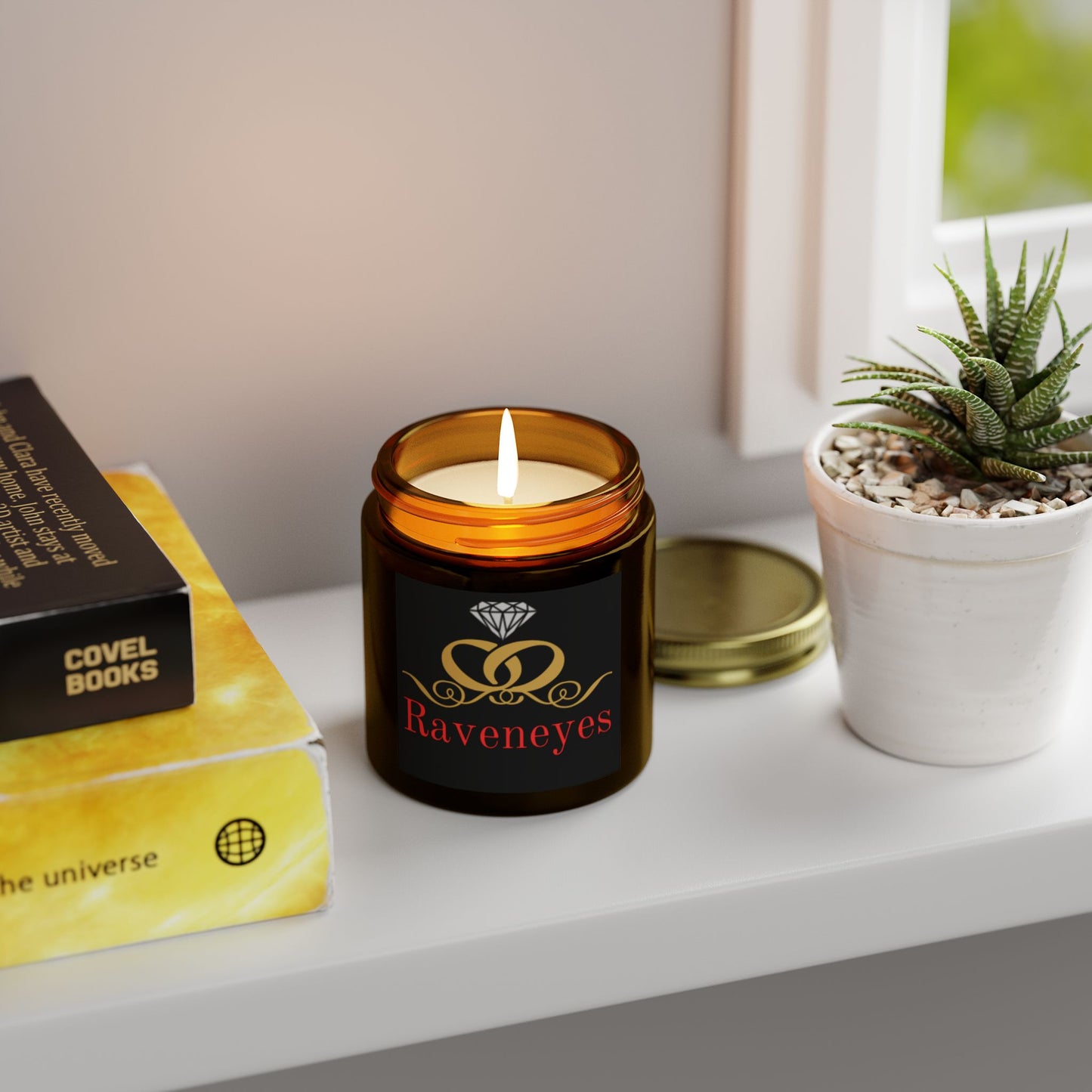 Luxury Scented Candle, Aromatic Gift for Relaxation, Home Decor, Birthday, Wedding, Spa Day, Raveneyes Design