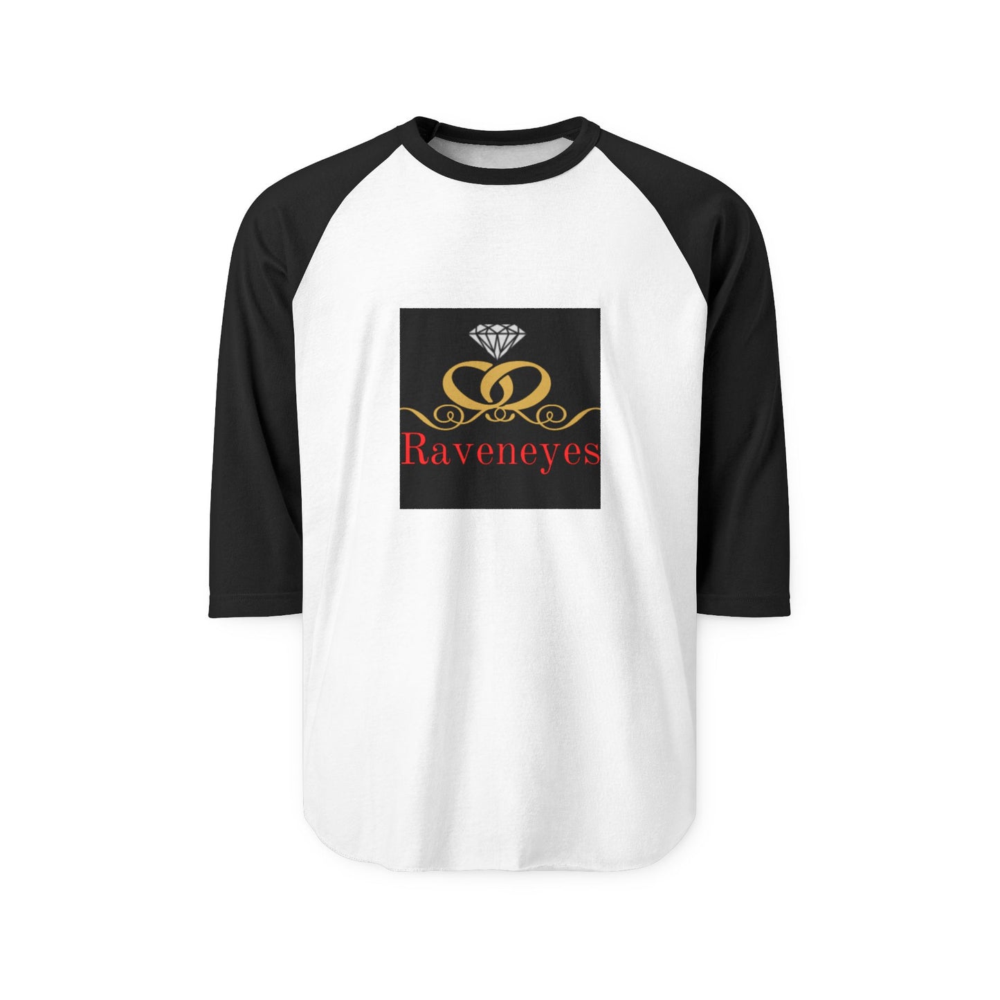 Unisex Three-Quarter Sleeve Raglan Shirt with Raveneyes Design | Casual Wear, Sports Shirt, Gift for Him/Her, Everyday Use, Festival Apparel