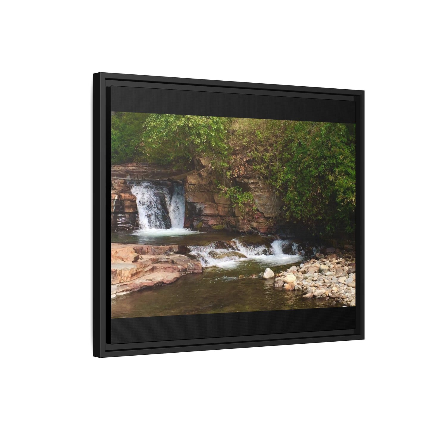 Framed Nature Canvas Wall Art - Tranquil Waterfall Scene, Home Decor, Gift, Nature Lovers, Living Room, Outdoor Vibes