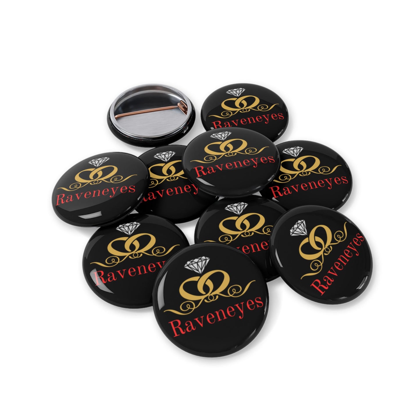 Stylish Round Pins | Raveneyes Design, Party Accessories, Fashion Pins, Gift for Her, Unique Jewelry