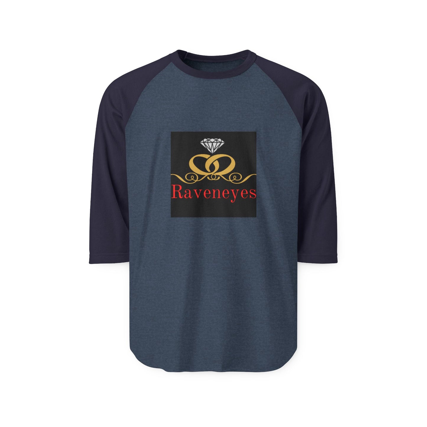 Unisex Three-Quarter Sleeve Raglan Shirt with Raveneyes Design | Casual Wear, Sports Shirt, Gift for Him/Her, Everyday Use, Festival Apparel