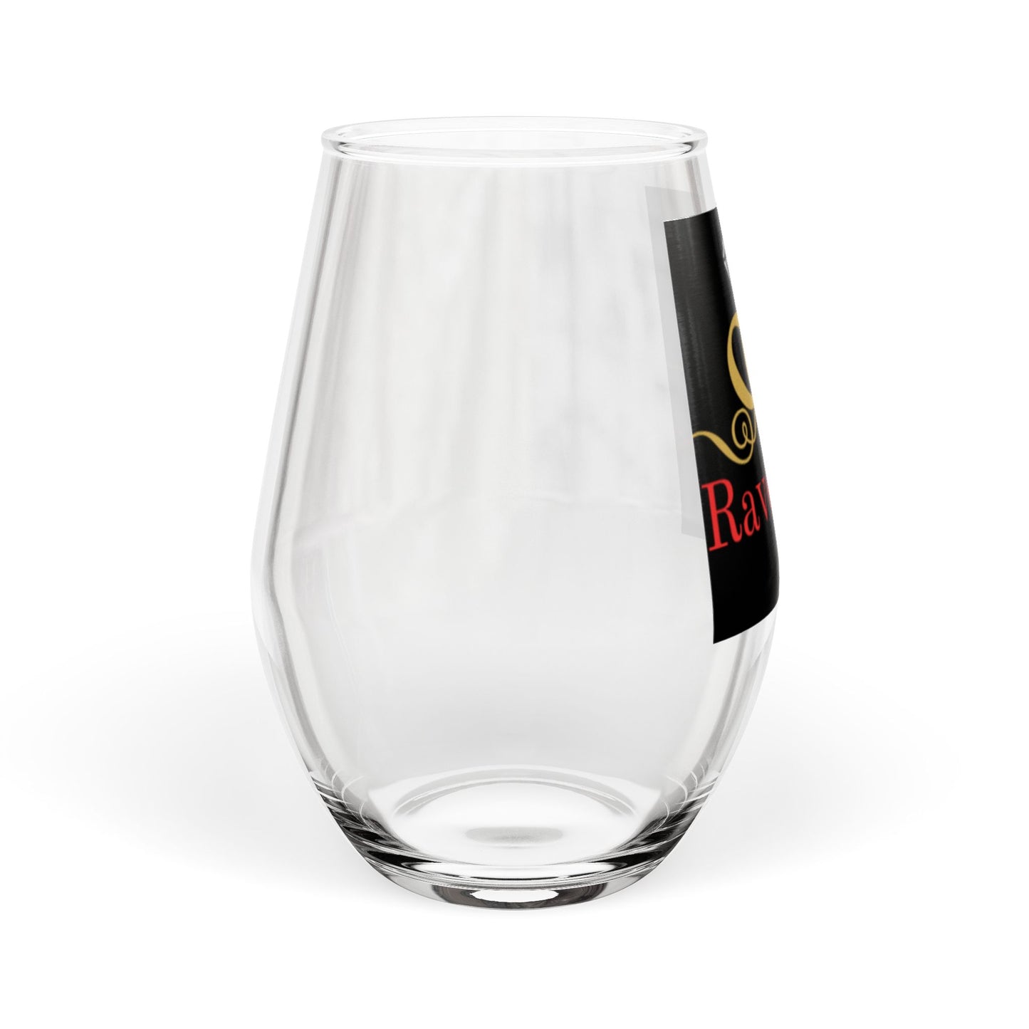 Elegant Stemless Wine Glass for Celebrations | Raveneyes Design, Gift for Wedding, Engagement, and Housewarming, Personalized Wine Glass