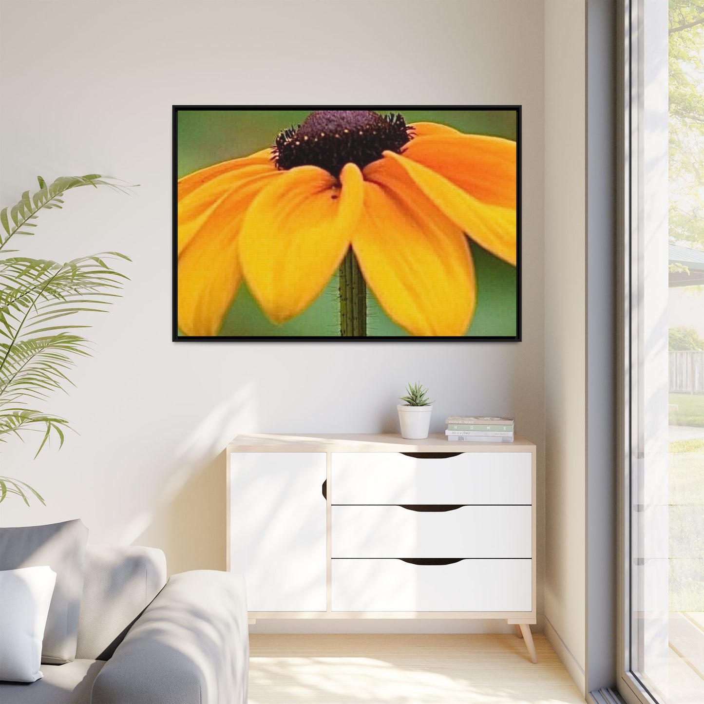 Framed Canvas Art Print, Vibrant Flower Wall Decor, Nature Photography for Home, Gift for Garden Lover, Modern Room Accent, Floral Artwork