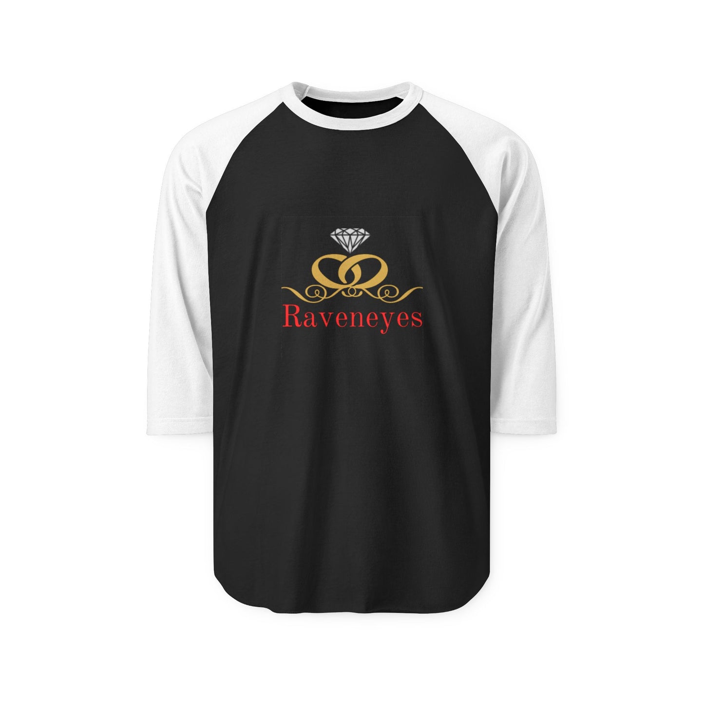 Unisex Three-Quarter Sleeve Raglan Shirt with Raveneyes Design | Casual Wear, Sports Shirt, Gift for Him/Her, Everyday Use, Festival Apparel