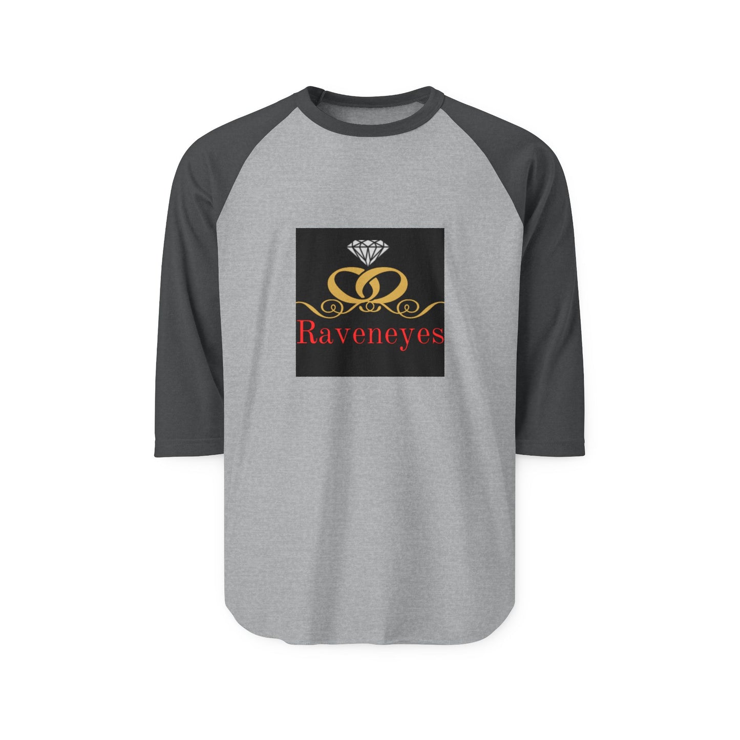 Unisex Three-Quarter Sleeve Raglan Shirt with Raveneyes Design | Casual Wear, Sports Shirt, Gift for Him/Her, Everyday Use, Festival Apparel
