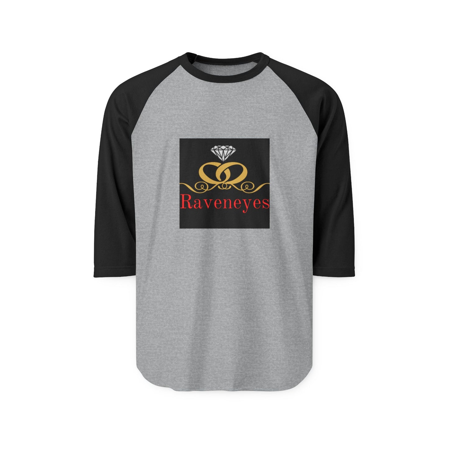 Unisex Three-Quarter Sleeve Raglan Shirt with Raveneyes Design | Casual Wear, Sports Shirt, Gift for Him/Her, Everyday Use, Festival Apparel
