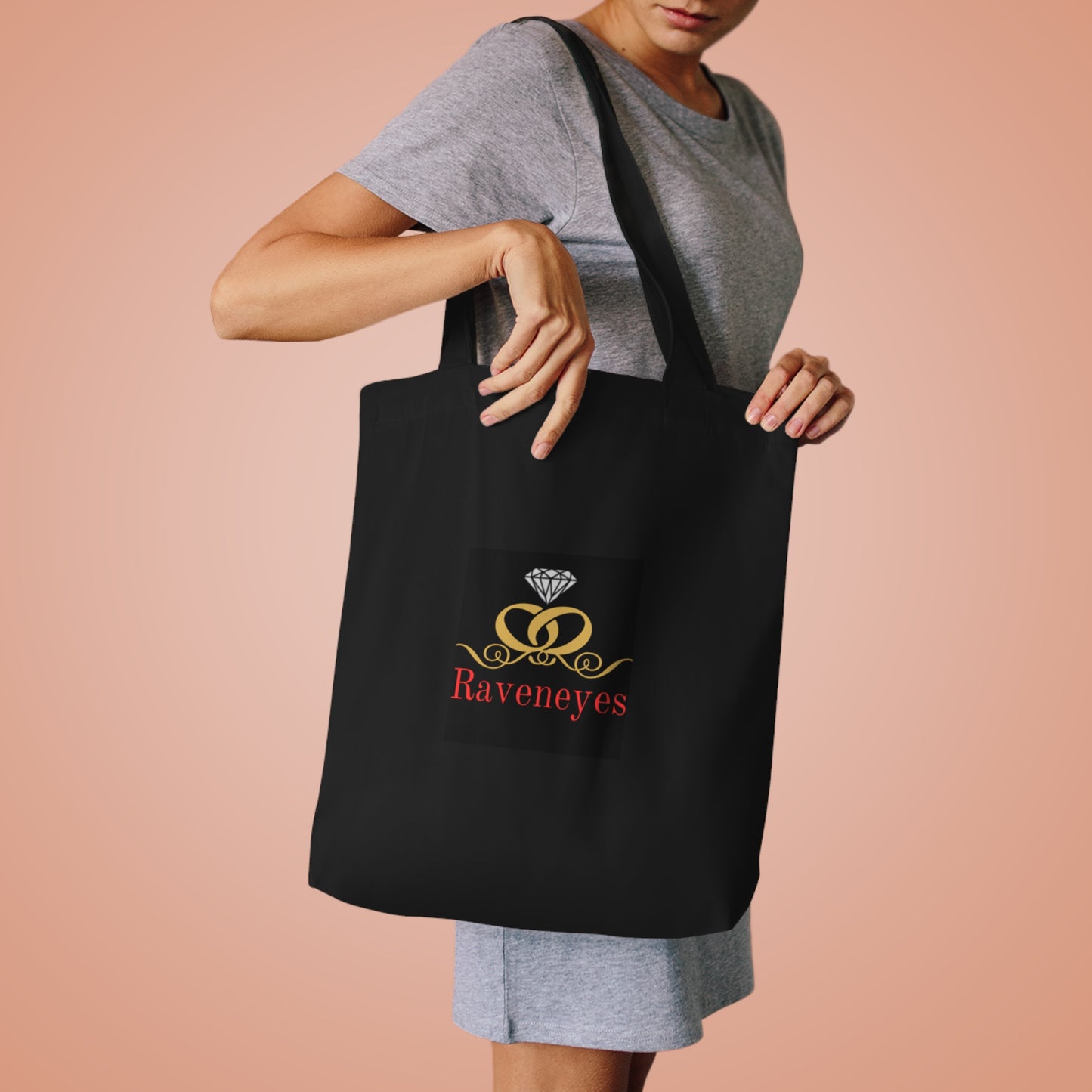 Stylish Cotton Tote Bag with Raveneyes Design | Eco-Friendly Shopping, Beach, Gifts, Event Bag, Daily Use