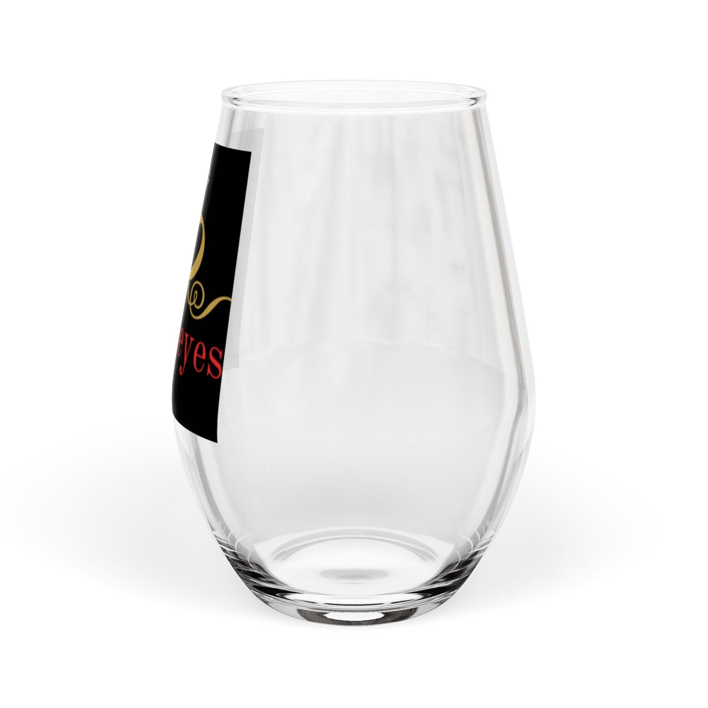 Elegant Stemless Wine Glass for Celebrations | Raveneyes Design, Gift for Wedding, Engagement, and Housewarming, Personalized Wine Glass