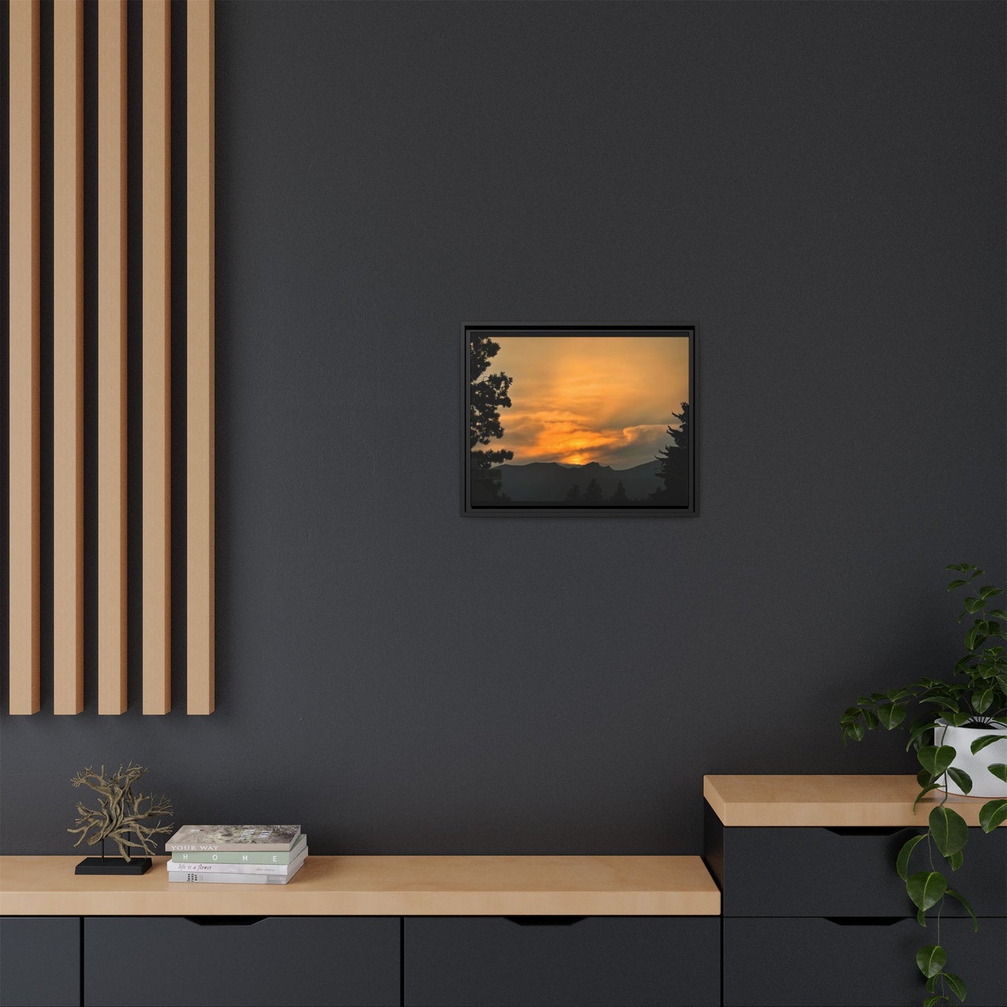 Framed Sunset Canvas Print, Relaxing Wall Art, Nature Decor, Home Decor, Gift for Nature Lovers