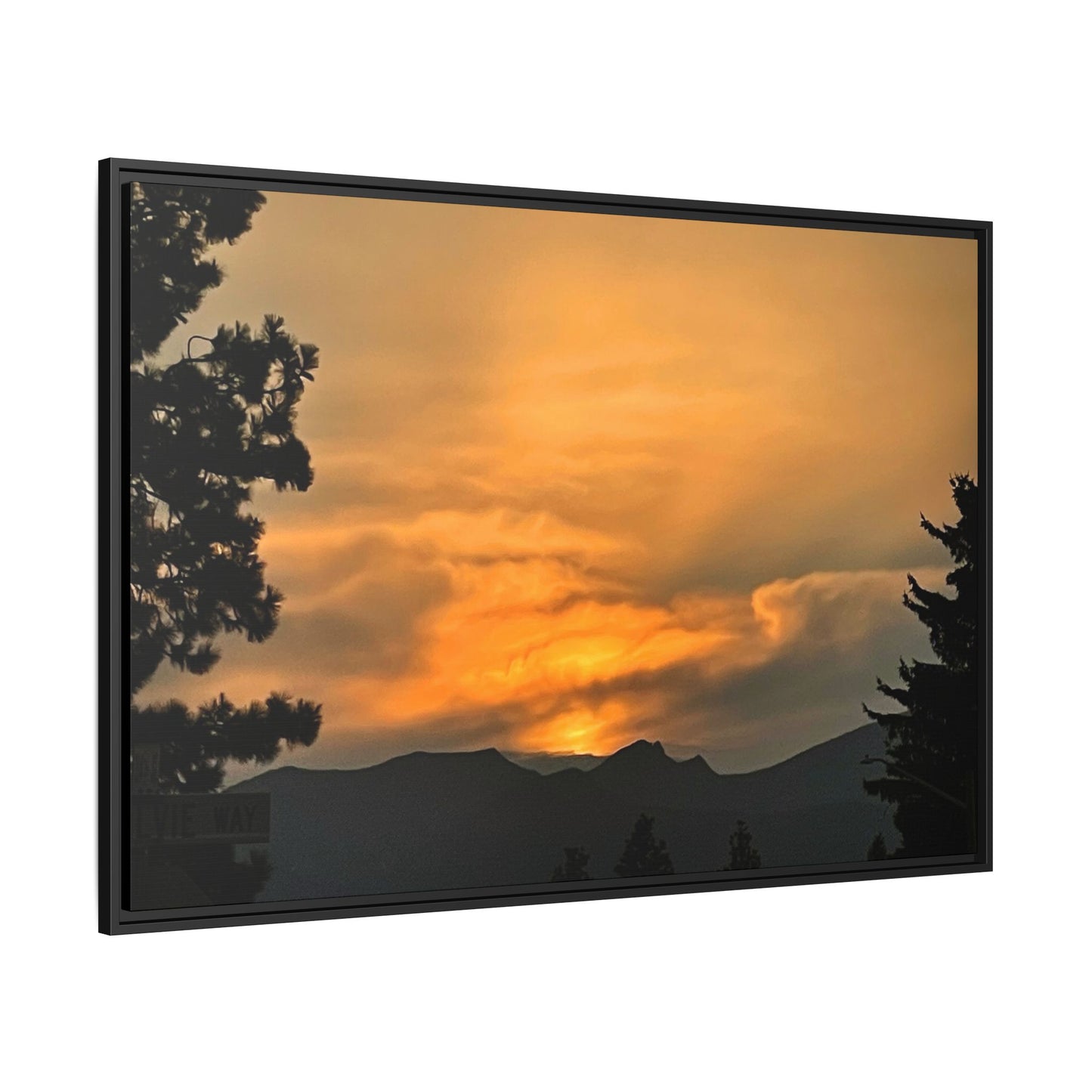 Framed Sunset Canvas Print, Relaxing Wall Art, Nature Decor, Home Decor, Gift for Nature Lovers