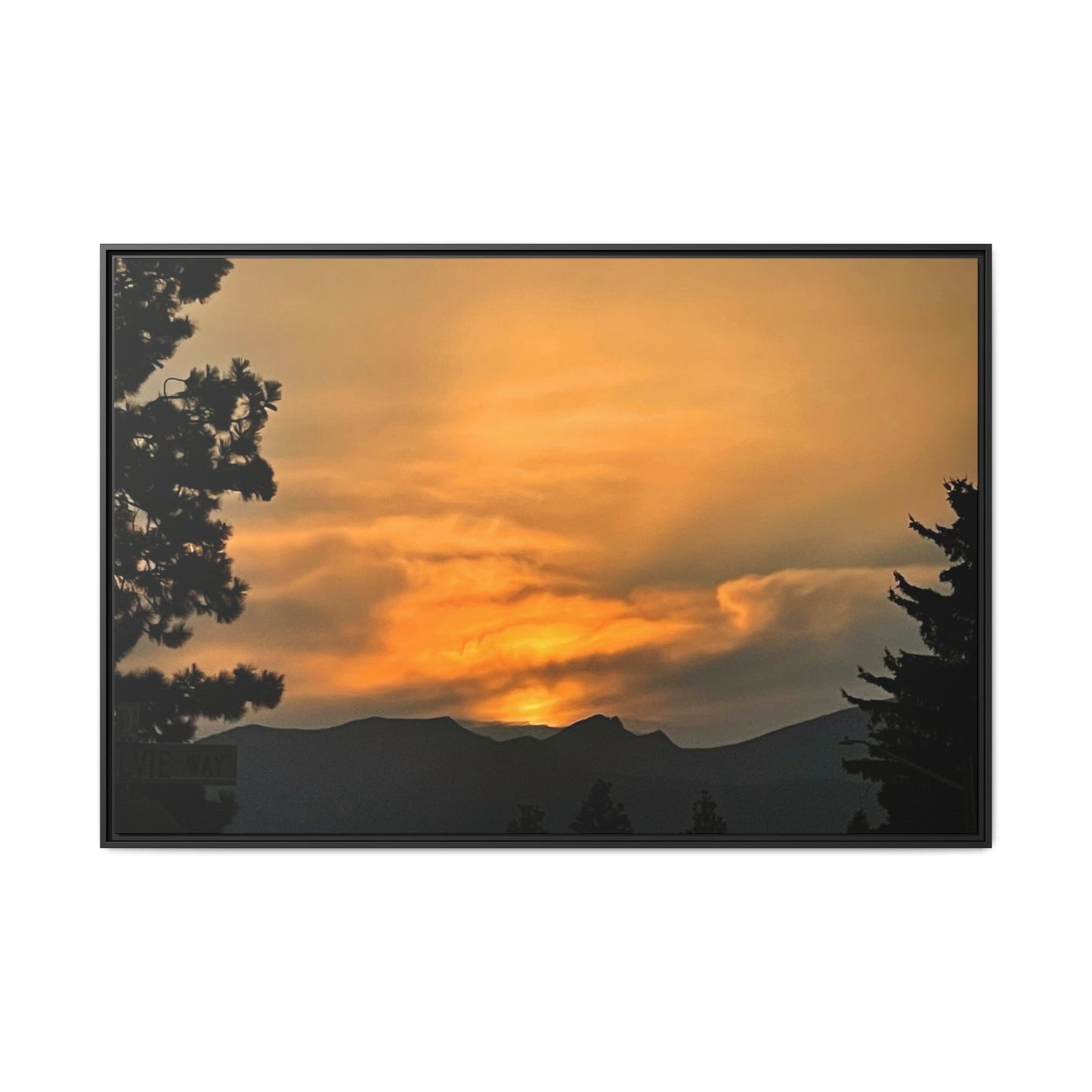 Framed Sunset Canvas Print, Relaxing Wall Art, Nature Decor, Home Decor, Gift for Nature Lovers