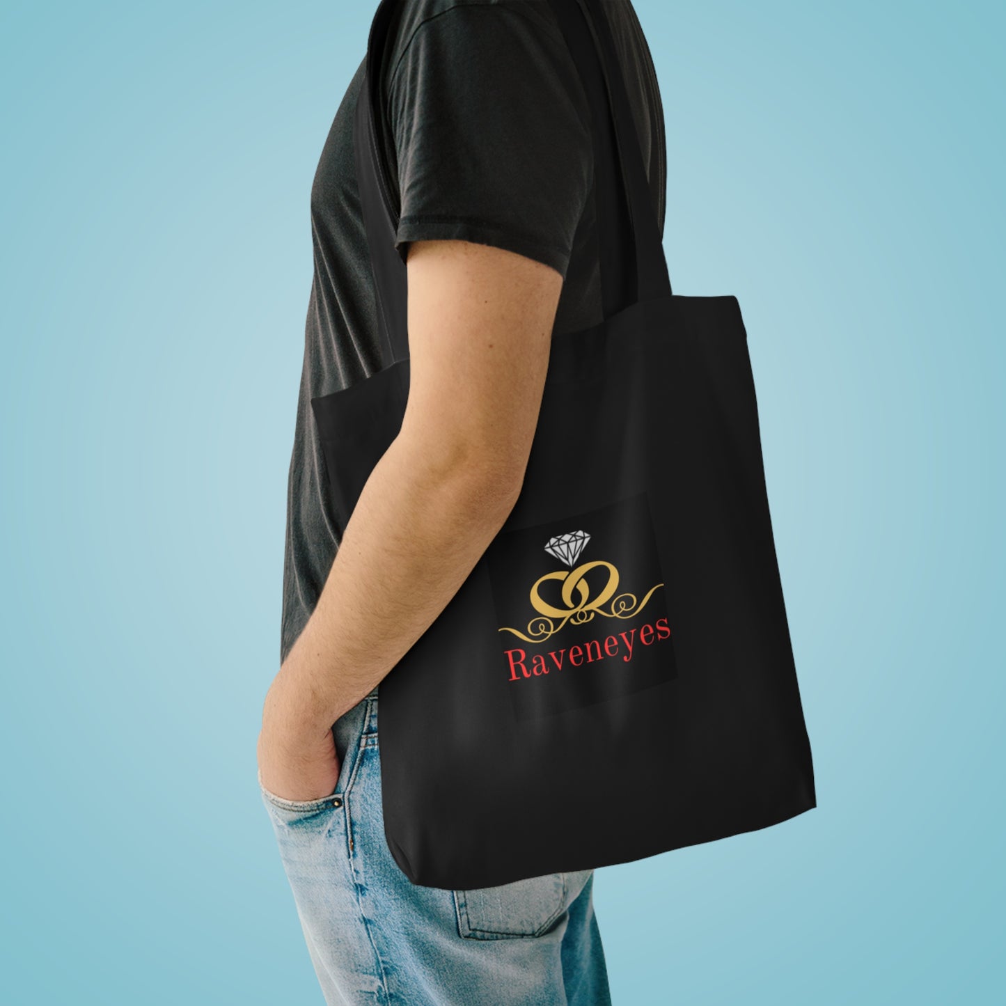Stylish Cotton Tote Bag with Raveneyes Design | Eco-Friendly Shopping, Beach, Gifts, Event Bag, Daily Use