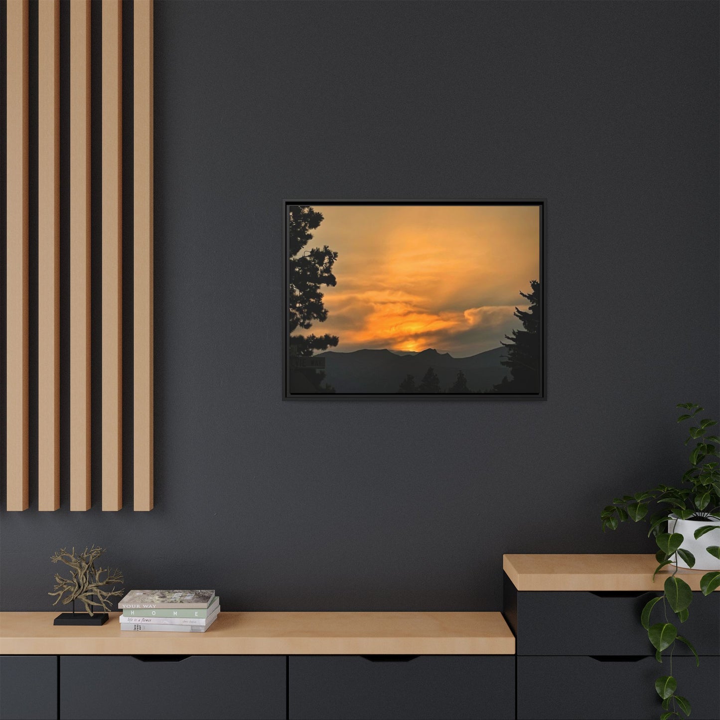 Framed Sunset Canvas Print, Relaxing Wall Art, Nature Decor, Home Decor, Gift for Nature Lovers