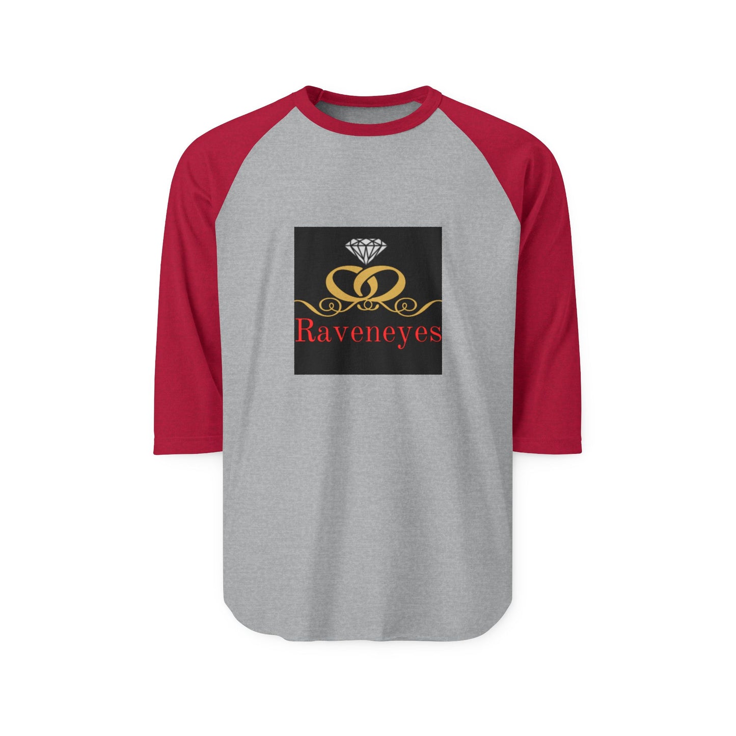 Unisex Three-Quarter Sleeve Raglan Shirt with Raveneyes Design | Casual Wear, Sports Shirt, Gift for Him/Her, Everyday Use, Festival Apparel