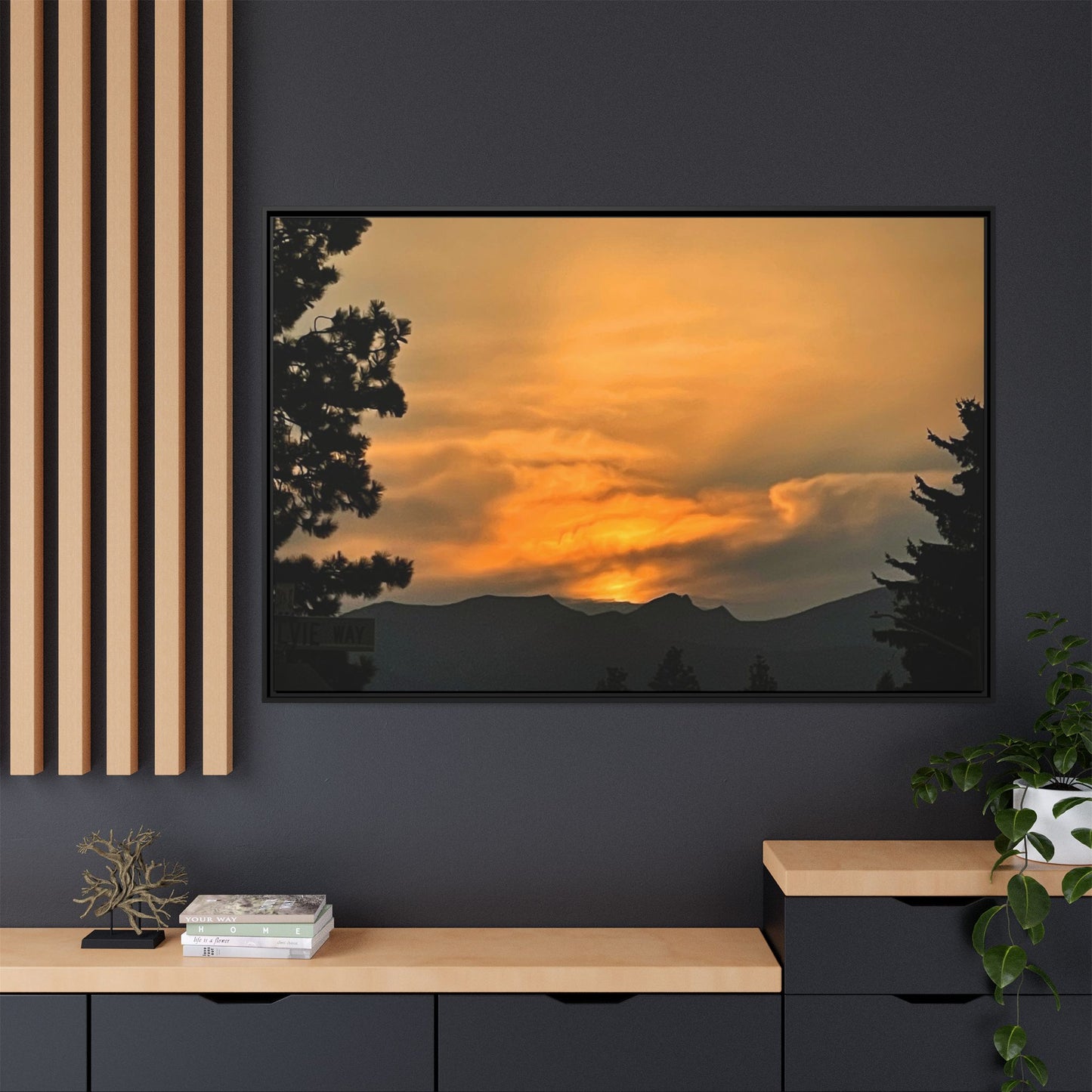 Framed Sunset Canvas Print, Relaxing Wall Art, Nature Decor, Home Decor, Gift for Nature Lovers