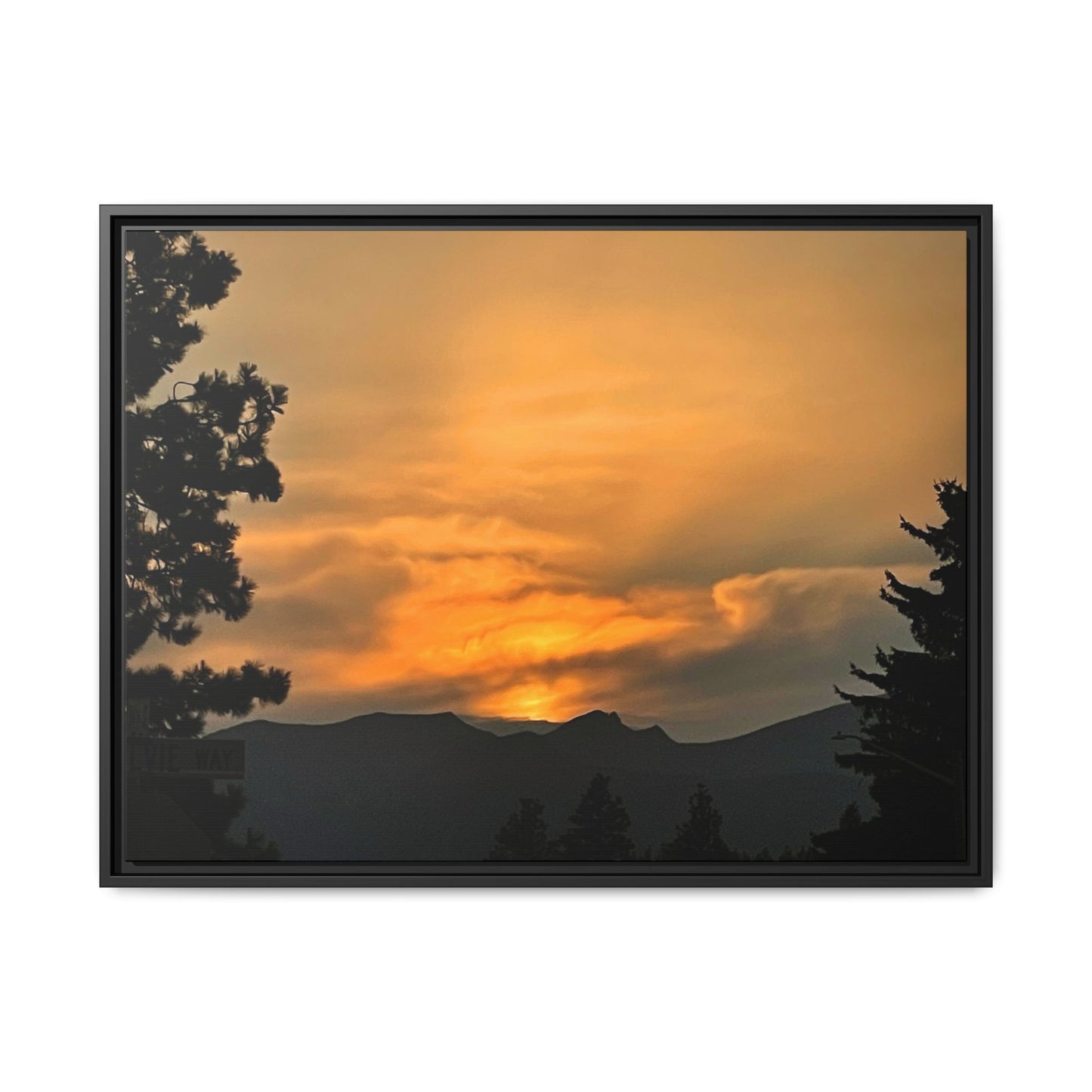 Framed Sunset Canvas Print, Relaxing Wall Art, Nature Decor, Home Decor, Gift for Nature Lovers