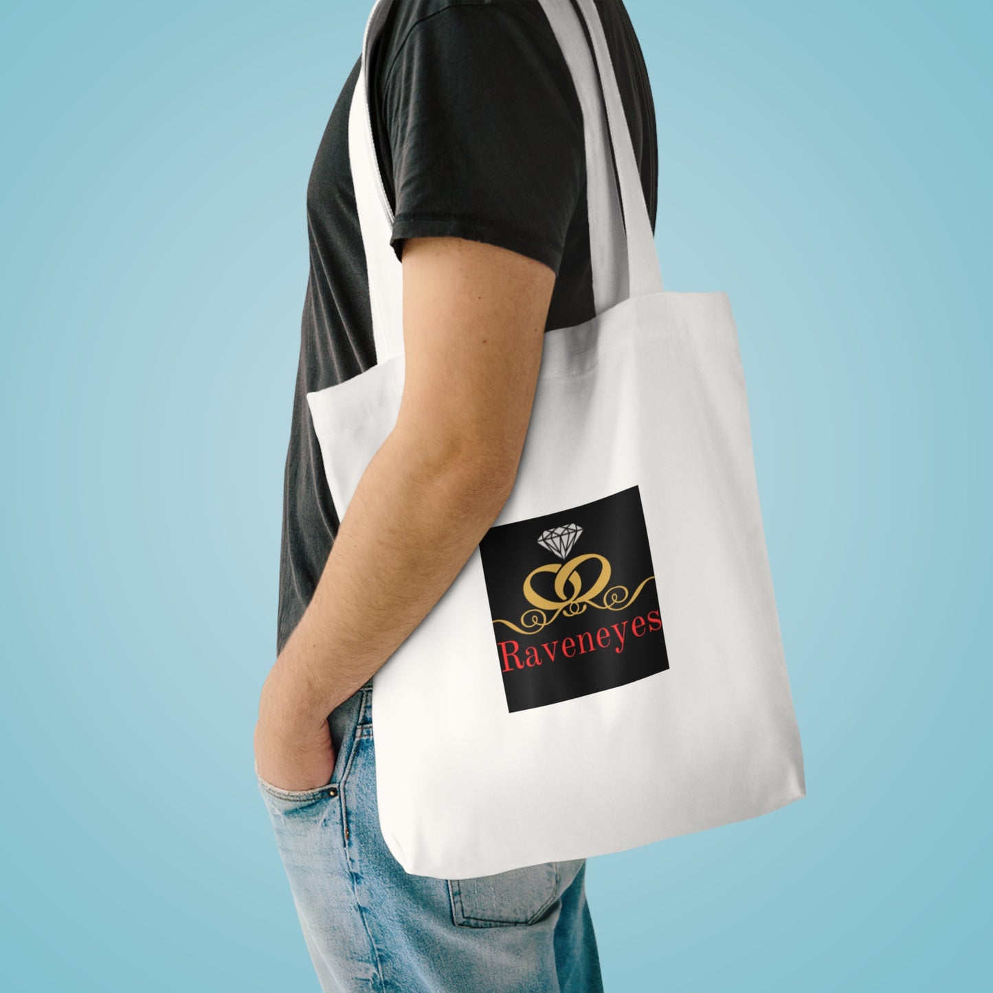 Stylish Cotton Tote Bag with Raveneyes Design | Eco-Friendly Shopping, Beach, Gifts, Event Bag, Daily Use