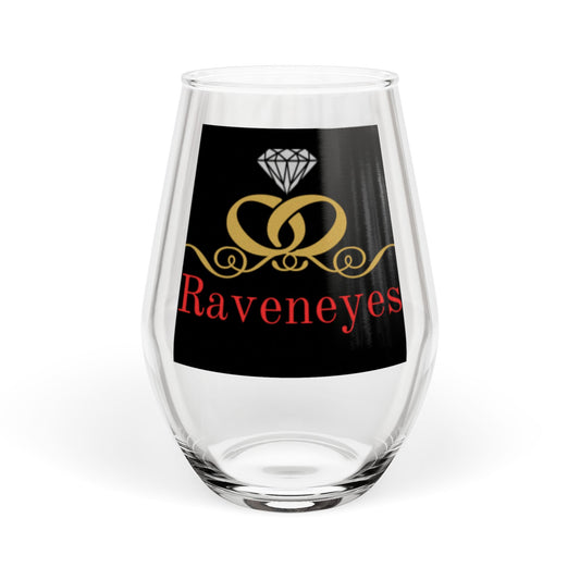 Elegant Stemless Wine Glass for Celebrations | Raveneyes Design, Gift for Wedding, Engagement, and Housewarming, Personalized Wine Glass