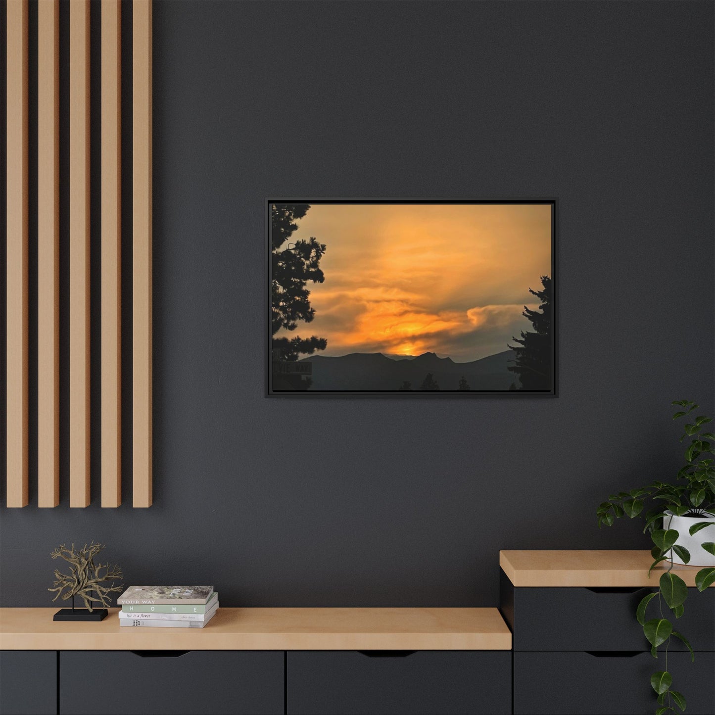 Framed Sunset Canvas Print, Relaxing Wall Art, Nature Decor, Home Decor, Gift for Nature Lovers
