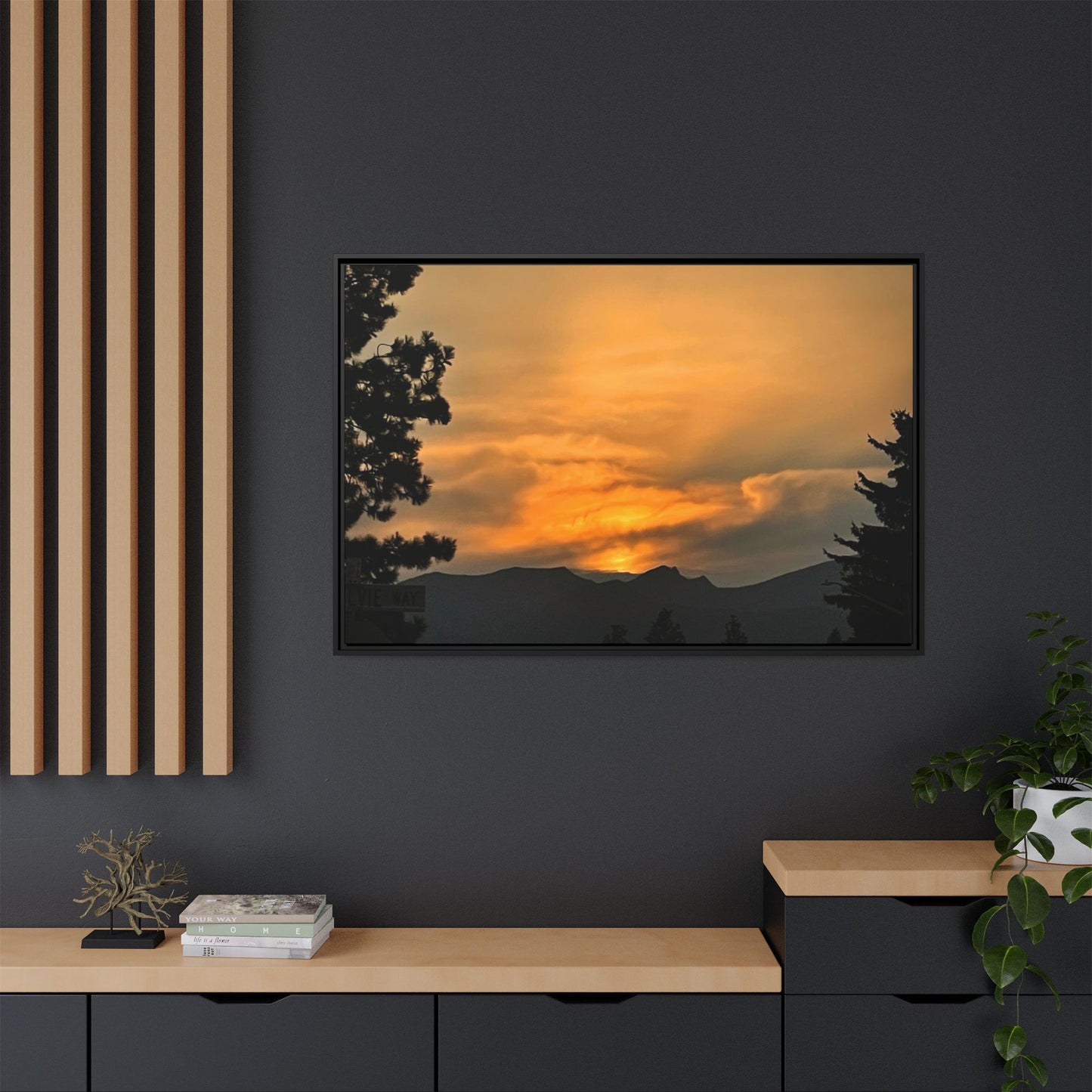 Framed Sunset Canvas Print, Relaxing Wall Art, Nature Decor, Home Decor, Gift for Nature Lovers