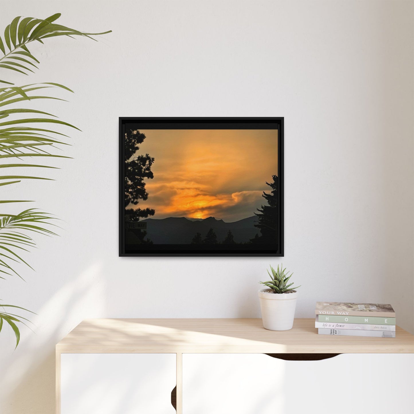 Framed Sunset Canvas Print, Relaxing Wall Art, Nature Decor, Home Decor, Gift for Nature Lovers