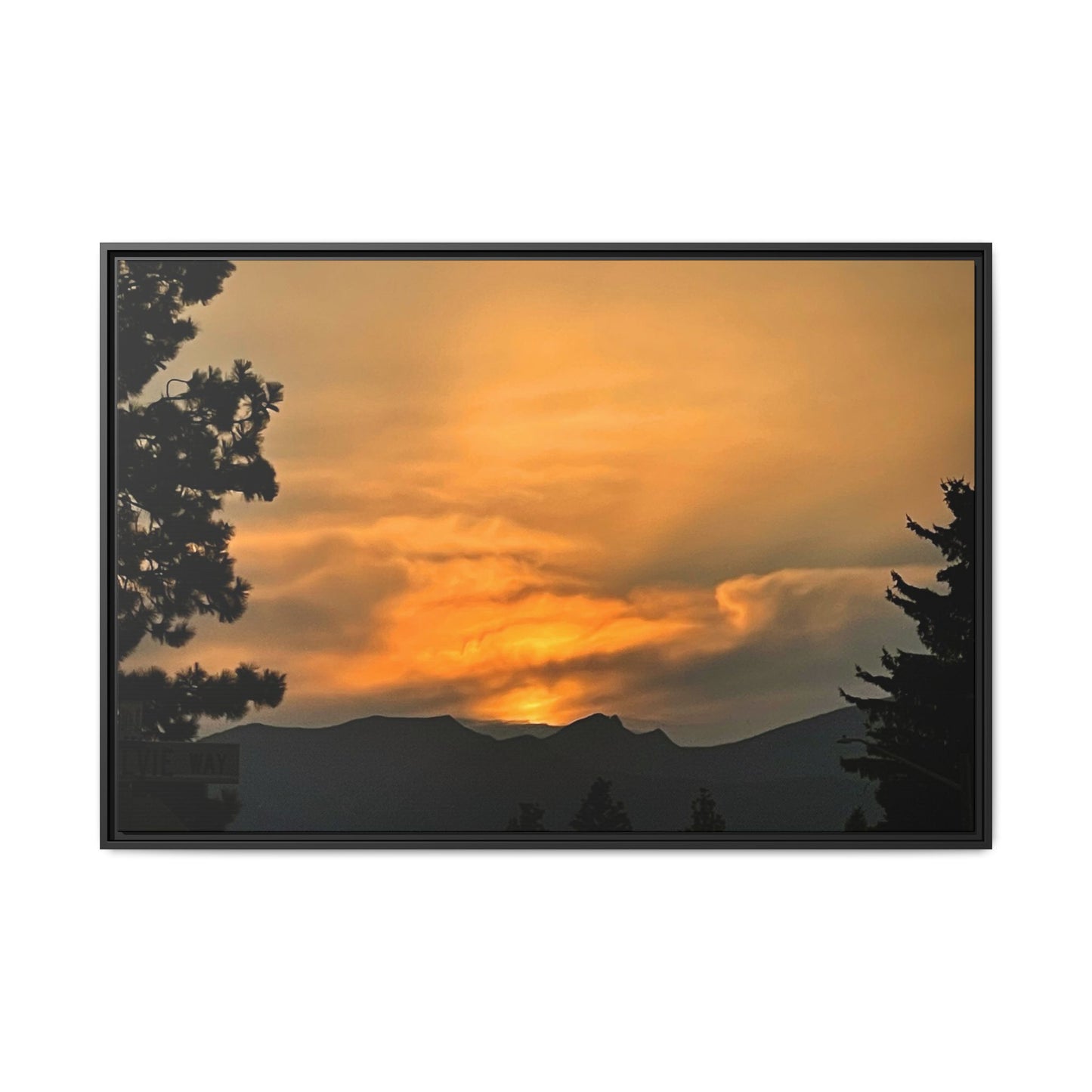 Framed Sunset Canvas Print, Relaxing Wall Art, Nature Decor, Home Decor, Gift for Nature Lovers