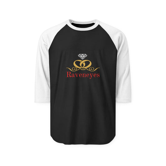 Unisex Three-Quarter Sleeve Raglan Shirt with Raveneyes Design | Casual Wear, Sports Shirt, Gift for Him/Her, Everyday Use, Festival Apparel