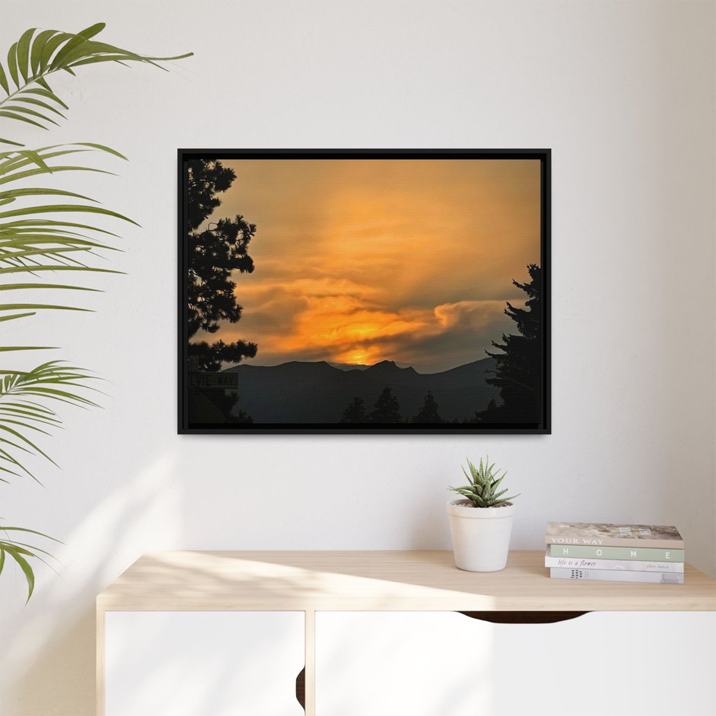Framed Sunset Canvas Print, Relaxing Wall Art, Nature Decor, Home Decor, Gift for Nature Lovers