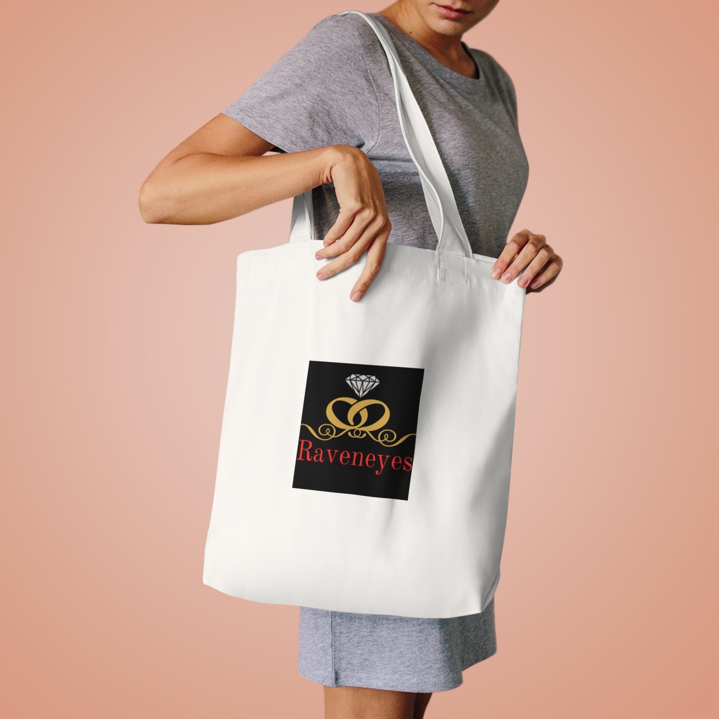 Stylish Cotton Tote Bag with Raveneyes Design | Eco-Friendly Shopping, Beach, Gifts, Event Bag, Daily Use