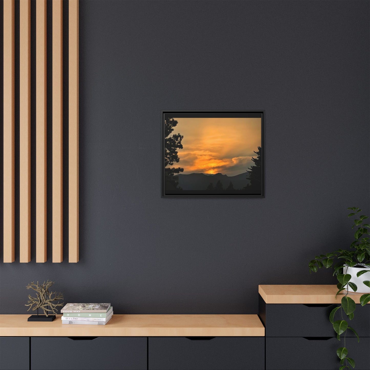 Framed Sunset Canvas Print, Relaxing Wall Art, Nature Decor, Home Decor, Gift for Nature Lovers