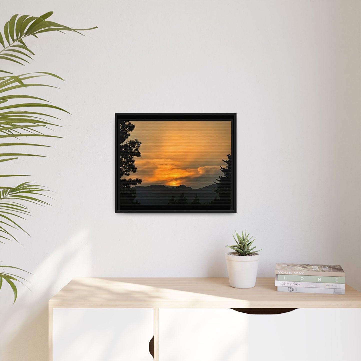 Framed Sunset Canvas Print, Relaxing Wall Art, Nature Decor, Home Decor, Gift for Nature Lovers