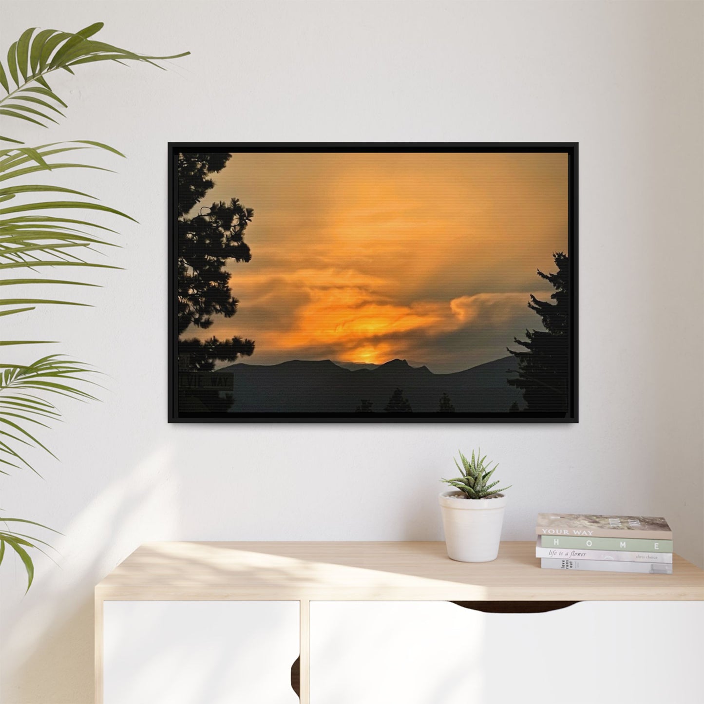Framed Sunset Canvas Print, Relaxing Wall Art, Nature Decor, Home Decor, Gift for Nature Lovers